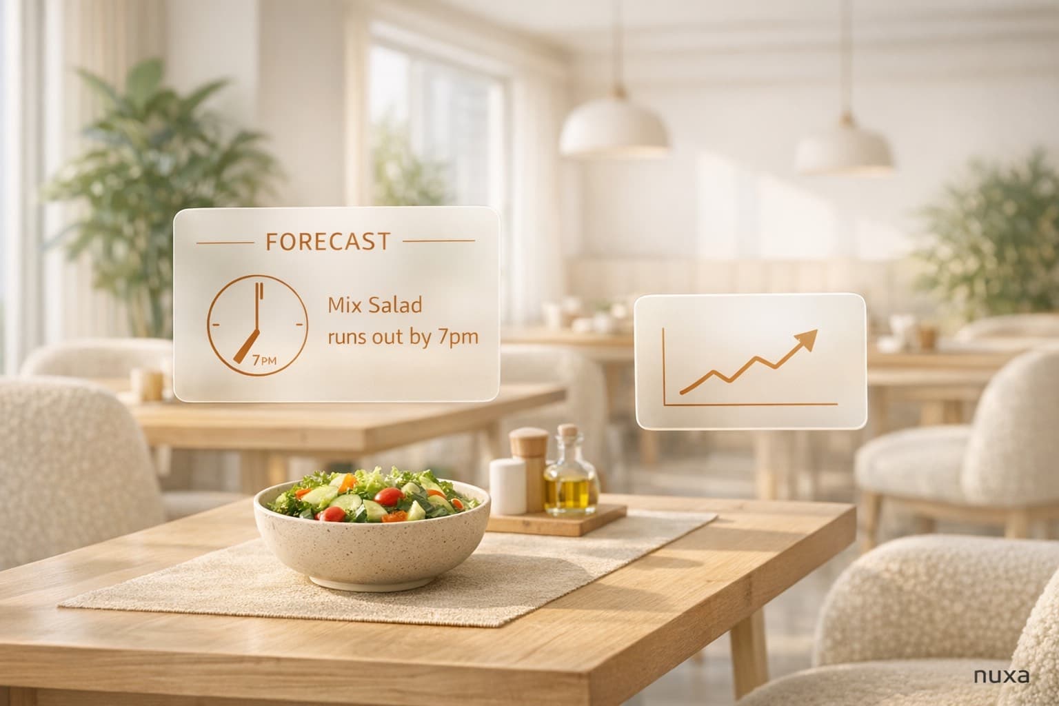 Anticipation vs. reporting: "you'll run out of Mix Salad by 7pm" — Tools insight by Nuxa