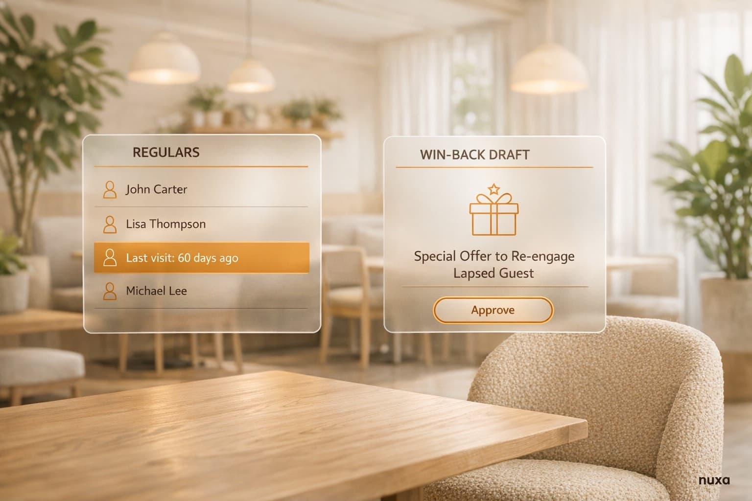 Restaurant churn alerts: spotting the regular you lost 60 days ago — Industry Research insight by Nuxa